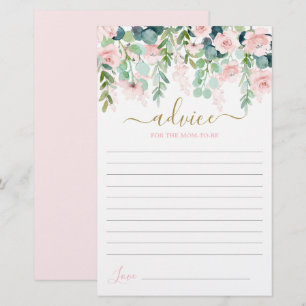 Pink Whimsical Floral Advice for the Mom To Be