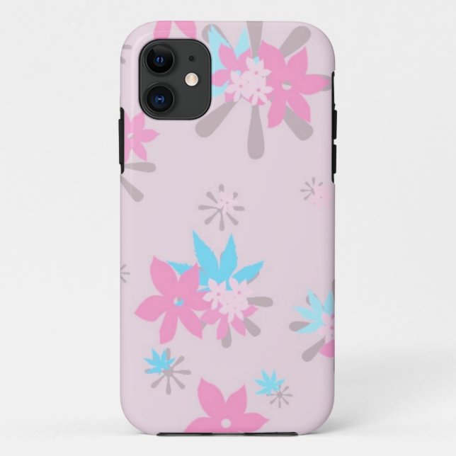 Pink Whimsical Floral Pattern Case-Mate iPhone Case (Back)