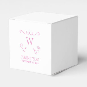 Pink Whimsical Flourish Monogram Favour Boxes