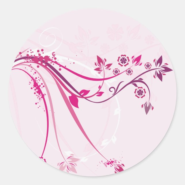 Pink Whimsy Classic Round Sticker (Front)