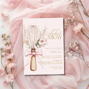 Pink Whisked Away Wildflowers Bridal Shower Invitation