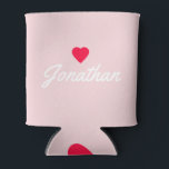 Pink Whisper Vintage Heart Signature Can Cooler<br><div class="desc">Pink Whisper Vintage Heart Signature Can Cooler carries a tender, nostalgic elegance where sentiment and timeless design meet in graceful harmony. The pink whisper tone evokes a soft, airy warmth that feels gentle and uplifting, while the vintage heart motif symbolizes affection, closeness, and shared memory. The signature detail adds a...</div>