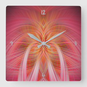 Pink Whispers  Square Wall Clock