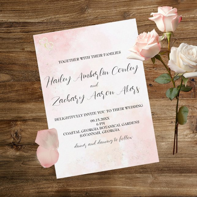 Pink Whispers Wedding Invitations (Creator Uploaded)