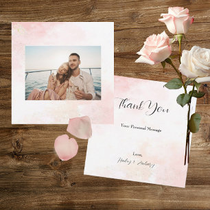 Pink Whispers Wedding Thank You Cards