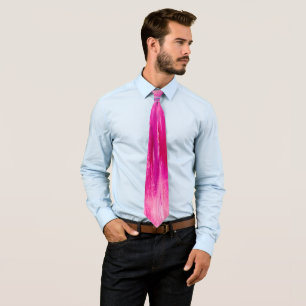 Pink White Abstract Art Modern Trendy Neon Tie