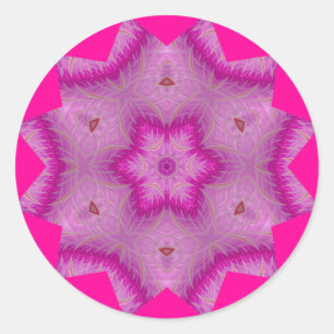 Pink White and a touch of Brown ~ Classic Round Sticker