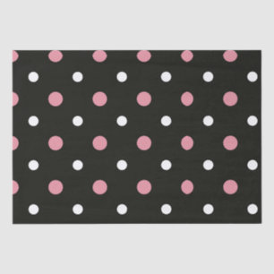 Pink white and black polka dots   tissue paper