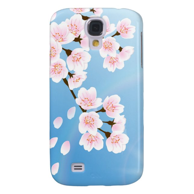 Pink White And Blue Cherry Blossom Case-Mate Samsung Galaxy Case (Back)