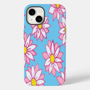 Pink White and Blue Floral  Case-Mate iPhone 14 Case
