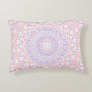 Pink, White, and Blue Kaleidoscope Accent Pillow