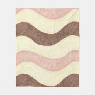 Pink, White and Brown Fleece Blanket