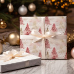 Pink White and Gold Brush Christmas Tree Pattern Wrapping Paper<br><div class="desc">Transport yourself to a bygone era of festive nostalgia with our "Vintage Christmas Teddy Bears Red Wrapping Paper." This heartwarming design captures the timeless charm of classic holiday celebrations, featuring adorable teddy bears adorned in vintage Christmas attire. The rich red background sets the perfect stage for these endearing teddy bears,...</div>