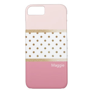 Pink White and Gold Modern Stripe Case-Mate iPhone Case