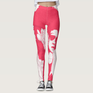 Pink, white and graffiti afro leggings