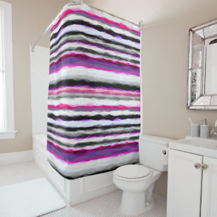 Pink, White and Grey Abstract Stripes