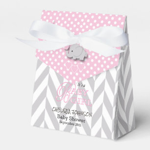 Pink, White and Grey Elephant Favor Box