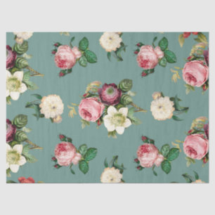 Pink White and Purple Flowers Tissue Paper