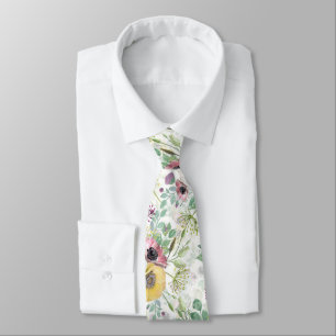 Pink, white and yellow anemones. tie