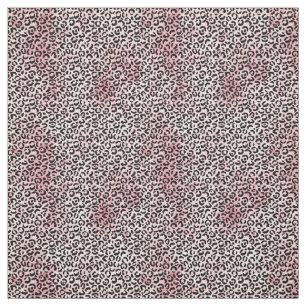 PinK White Black Leopard Print Fabric