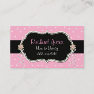 Pink, White, & Black Mommy Play Date Card