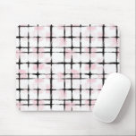 Pink White Black Stripes Mouse Pad<br><div class="desc">Pink White Black Stripes</div>