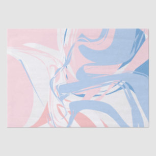Pink White Blue Marble Swirl Abstract Baby Tissue Paper