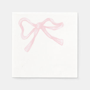 Pink & White Bow, Grandmillenial Pink Coquette Napkin