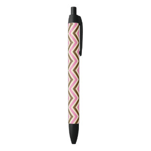 Pink White Brown Zig Zag Lines Cowgirl Country Black Ink Pen