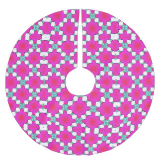 Pink & White Brushed Polyester Tree Skirt
