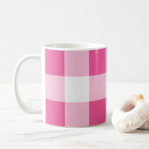 Pink White Buffalo Check  Coffee Mug