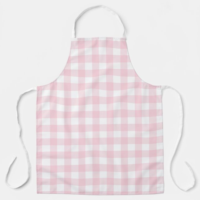 Pink White Buffalo Check Plaid Apron (Front)