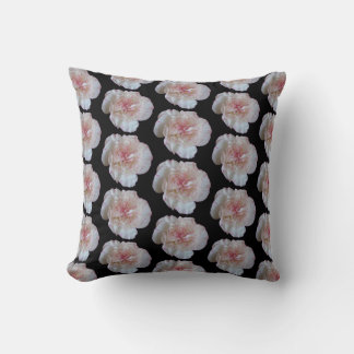 Pink White Carnation  Flowers Throw Pillow
