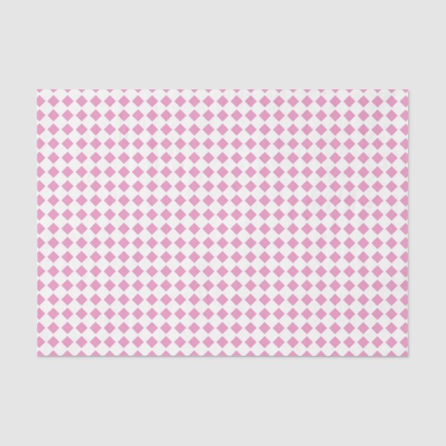 Pink & White Check (Design 49 Pink Series) Tissue Paper (Front)