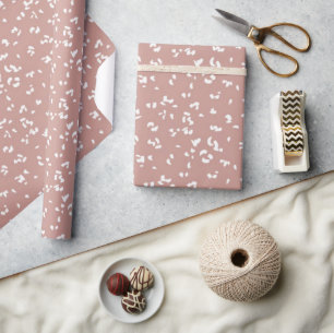 Pink + White Cheetah Print   Minimal Animal Print Wrapping Paper