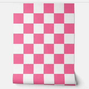 Pink White Chequered Check Wall Decor
