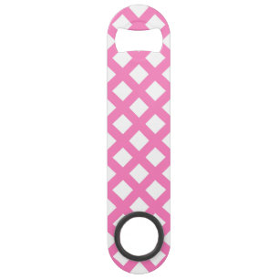 Pink White Chequered Diamond Pattern Bar Key