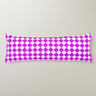 Pink White Chequered Diamond Pattern Body Pillow