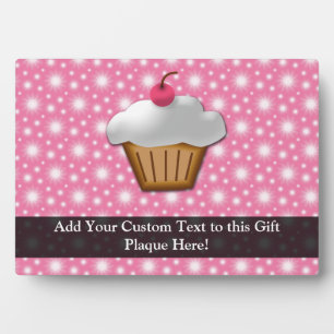 Pink/White Cherry Cupcake Plaque