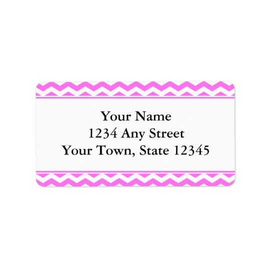 Pink & White Chevron Envelope Address Labels