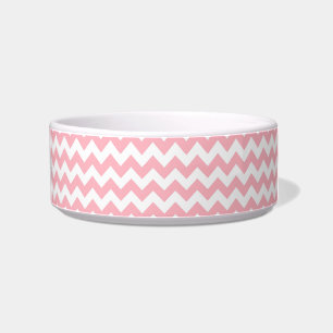 Pink White Chevron Zig-Zag Pattern Bowl