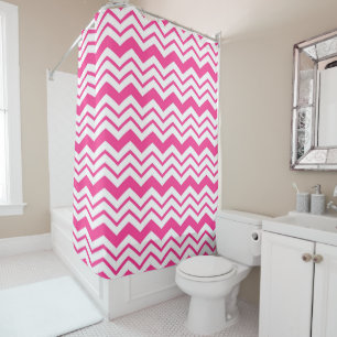 Pink White Chevron Zigzag Pattern Design