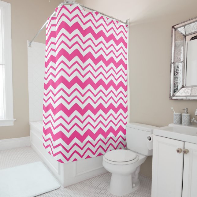 Pink White Chevron Zigzag Pattern Design  (In Situ)