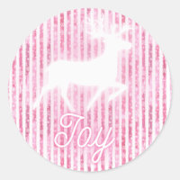 Pink & White Christmas Joy Reindeer
