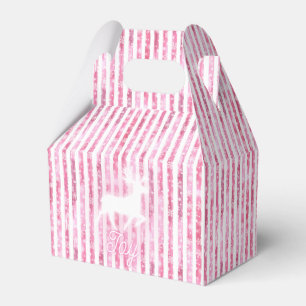 Pink & White Christmas Joy Reindeer Favor Box