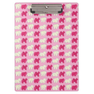 Pink White Circus Zoo Animal Cookies Crackers Clipboard