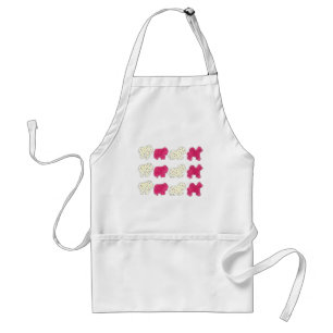 Pink White Circus Zoo Animal Cookies Crackers Standard Apron