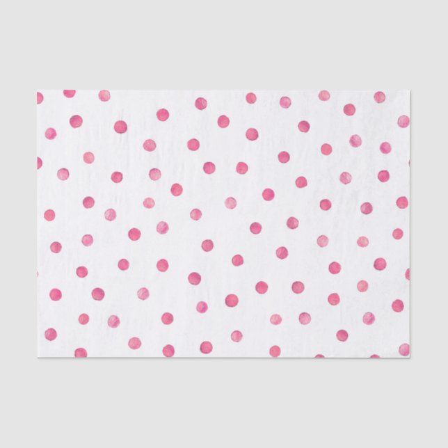 Pink White Confetti Dots Pattern Tissue Paper (Front)