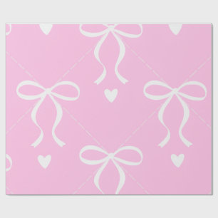 pink & white coquette bow Wrapping Paper