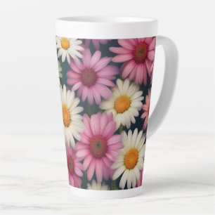 Pink & White Daisies - Latte Mug
